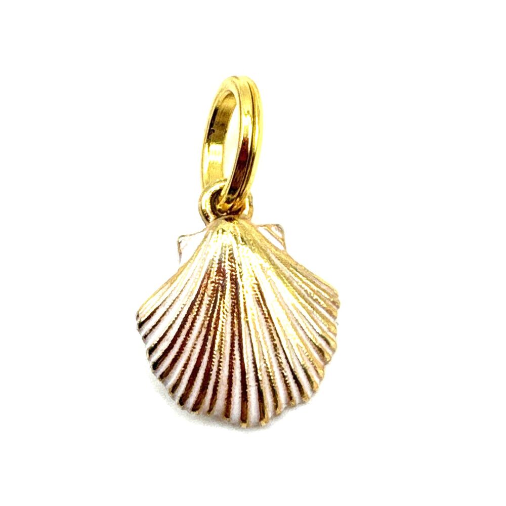 Brighton Sunset Cove Gold Seashell Pearl Bead Clam Shell Custom Pendant Charm
